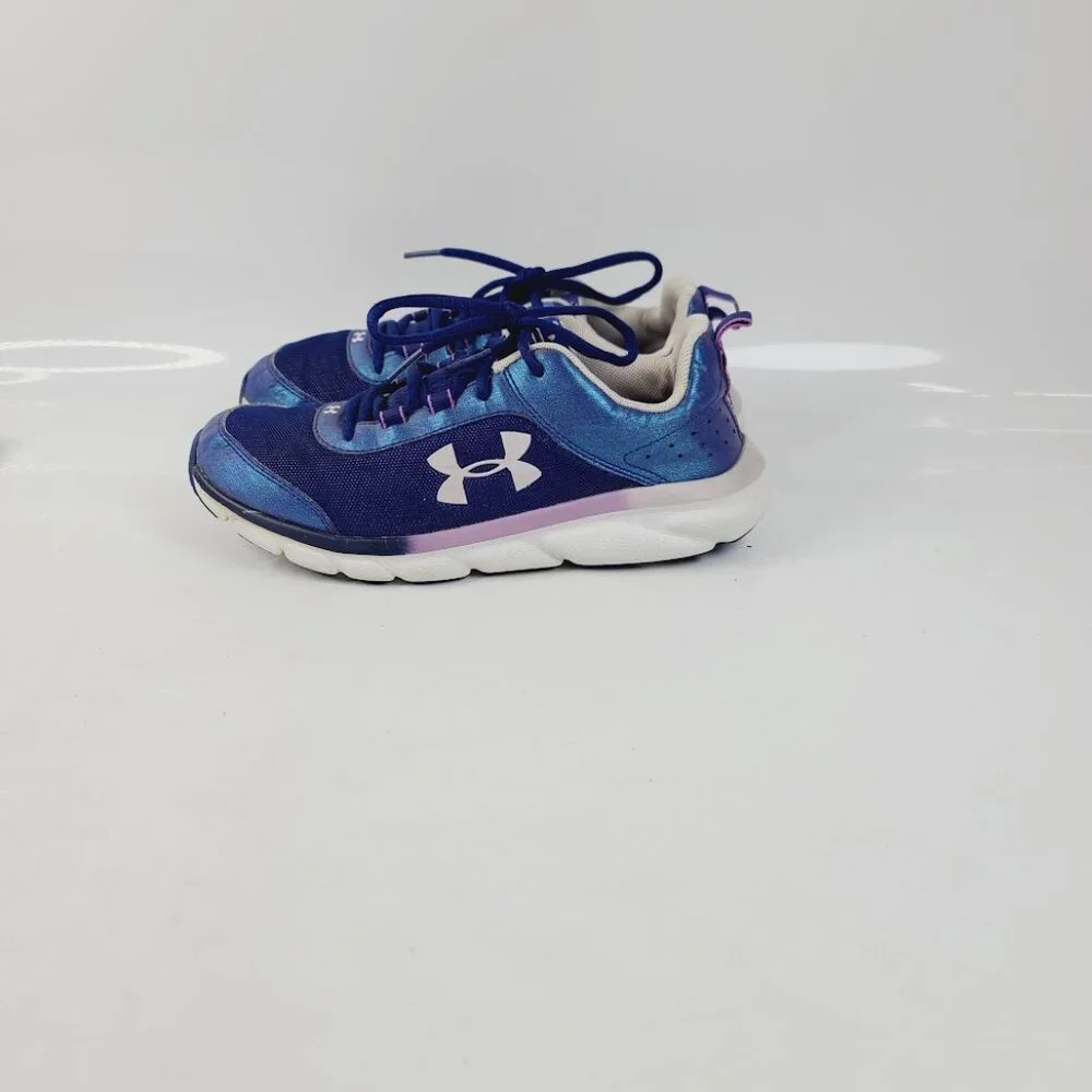 Under‎ Armour Youth Smalt Blue Crystal Lilac Assert 8 Frosty Running Shoes Sz 5Y